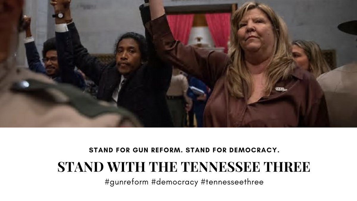 gooddiscoverys's tweet photo. Tennessee House Democrats #Gloria Johnson and #JustinJones and #JustinPearson face expulsion from Republicans for joining students in a peaceful protest supporting gun reform. Stand for Democracy. Stand with the Tennessee Three! #standwithTennesseeThree https://t.co/4zqQ1vftkO