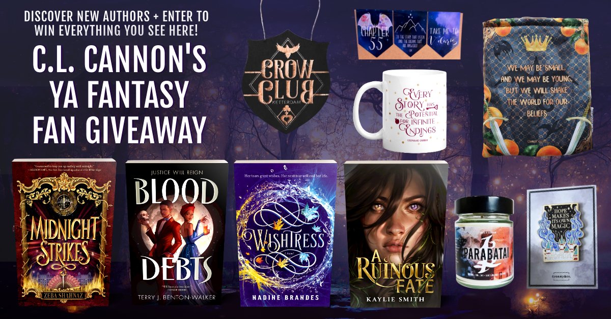 🏰#YAFantasy fans, enter to win the hottest YA Fantasy #books of the year + irresistible merch!🏰
⚔️ Enter: bit.ly/yafantasyfnz ⚔️
🔥 #Win #MidnightStrikes #BloodDebts #Wishtress  #ARuinousFate + the merch pictured! Come back daily to earn extra entries!🔥 
#bookish #yareads