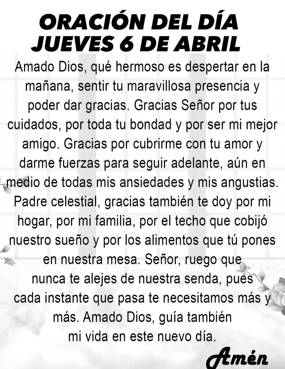 Oración del día jueves 6 de abril de 2023.
