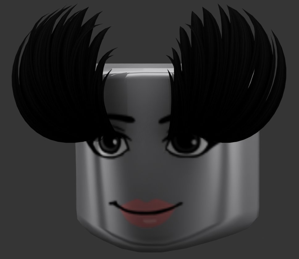 Long Luscious Popular Preppy Hair (Black White) - Roblox