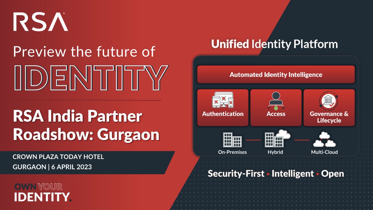 🚨 TODAY: Join  <a href="/RSAsecurity/">RSA</a> and our #partners in #Gurgaon to speak with #partners about how a Unified Identity Solution  

⚠️Prevents threats 
🔒  Secures access
✔️Enables compliance

There's still time to register! Sign up now ⬇️
www2.rsa.com/India_Partner_…