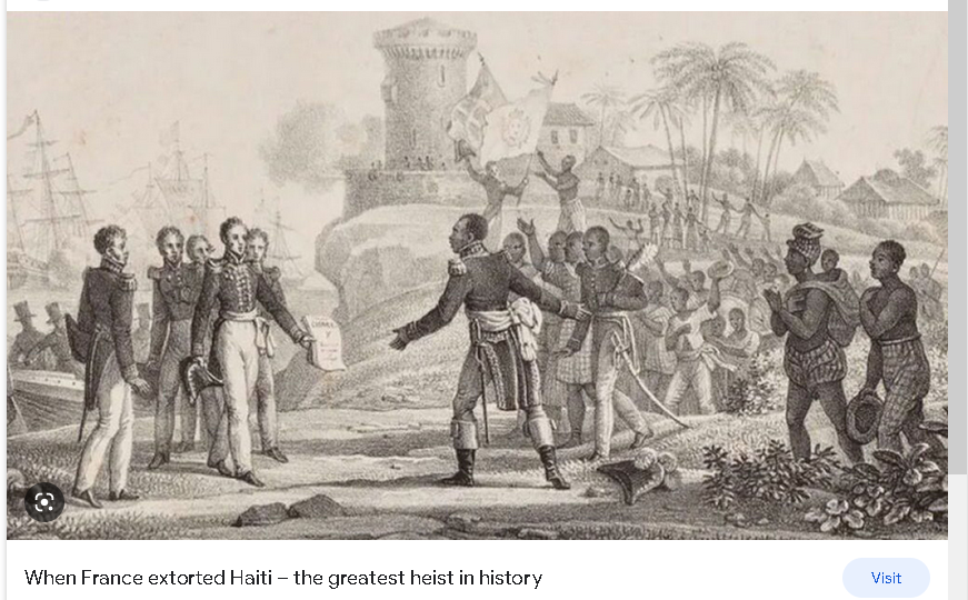 ThePencilPimp's tweet photo. #Haiti was FORCED to pay #reparations to #France. Otherwise we wouldn't have paid, cuz ain't nobody stupid. Everyone knows #ReparationsIsTheft. We only paid cuz we're an Island the size of New Jersey &amp; France was a Superpower, docked ashore with more canons than we had trees. Lol https://t.co/FCzVFxbGlT