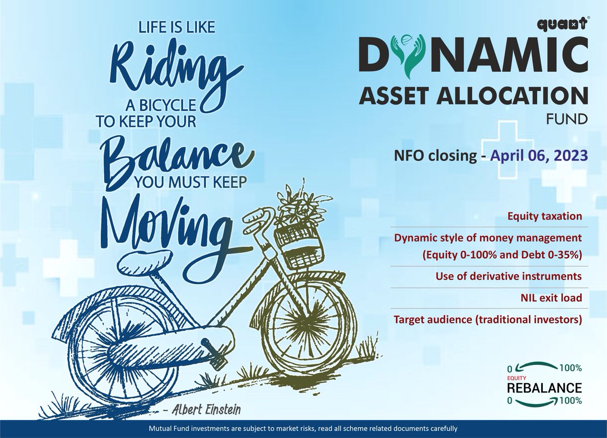 quantmutual's tweet photo. 𝐍𝐅𝐎 𝐨𝐟 𝐪𝐮𝐚𝐧𝐭 𝐃𝐀𝐀𝐅 𝐞𝐧𝐝𝐬 𝐭𝐨𝐦𝐨𝐫𝐫𝐨𝐰 on April 6, 2023. Seeks adaptive alpha through our dynamic style of money management. 𝐂𝐥𝐢𝐜𝐤 𝐭𝐨 𝐢𝐧𝐯𝐞𝐬𝐭: 𝐊𝐅𝐢𝐧𝐭𝐞𝐜𝐡 𝐌𝐅𝐒 𝐈𝐧𝐯𝐞𝐬𝐭𝐨𝐫 -https://t.co/dLZwQIeCJY #dynamicassetallocation #quantmf #NFO https://t.co/bVB8NBpCGq