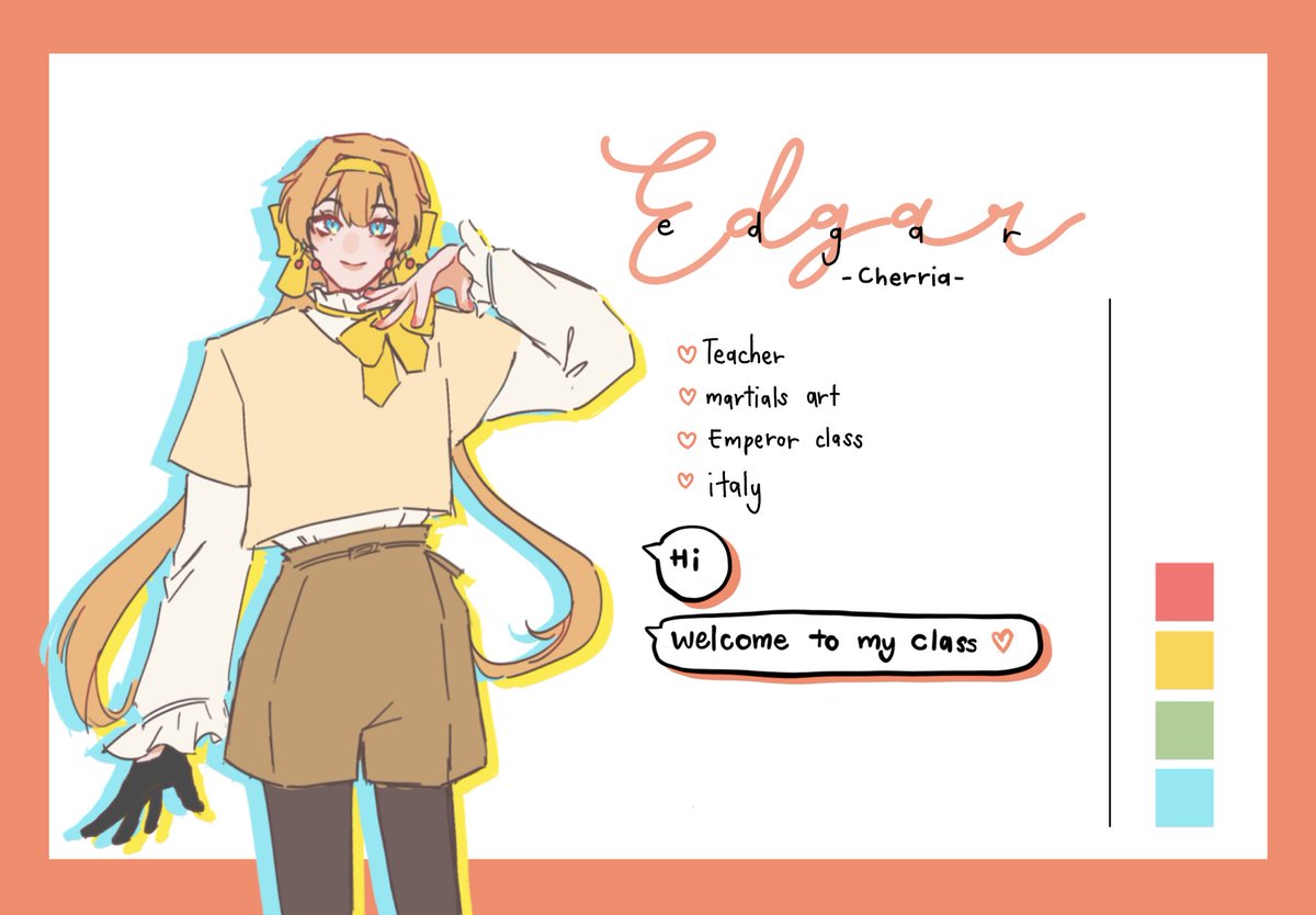 EdgarC_LFA's tweet photo. 「 𝗘𝗱𝗴𝗮𝗿 𝗖𝗵𝗲𝗿𝗿𝗶𝗮 ♥ 」
❥ martial arts studies class
❥ Noah teacher
❥ Emperor Class
" ไม่ได้สอนวิชาแฟชั่นนะ "
" ย๊าาาา ผมบอบบางจะตายไป "
__________________
DOC ; https://t.co/SnNrFYX2GV
((ทักโค/โรล/ต่อย(?)OK))
#LFA_Commu https://t.co/JPquR4PGDX