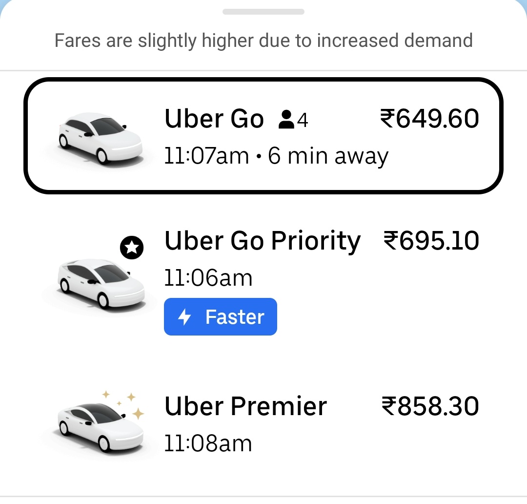 riashah16's tweet photo. . @Uber_India the prices are not 'slightly' high. This is 2x the price wtf! https://t.co/aOcL96QJca