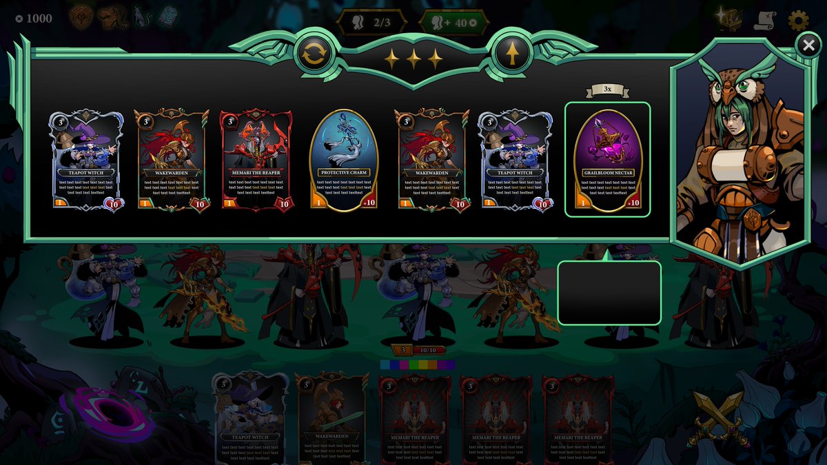 pitugame_huh's tweet image. Preview of our current mock up of our game Pitu! A card drafting auto-battler etcetc (you write description of game here)
#indiegame #gamedevelopement #gamedev #conceptart #indiegame #indiedev #2dgame #digitalart #cardgame #indiedevhour