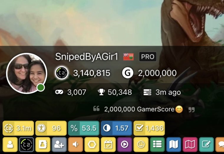 SnipedByAGir1's tweet photo. Just hit my 2,000,000 Xbox GamerScore Milestone with the Two Millions Achievement in Jurassic Park Pinball 💚 💚@XboxCanada @XboxAmbassadors Thanks for all the awesome video guides @BiLLzuMaNaTi @TheWelshHunter @CheetahsGuides @CheevoGuides #Xbox #Achievements #TrueAchievements https://t.co/doTTKftuJz