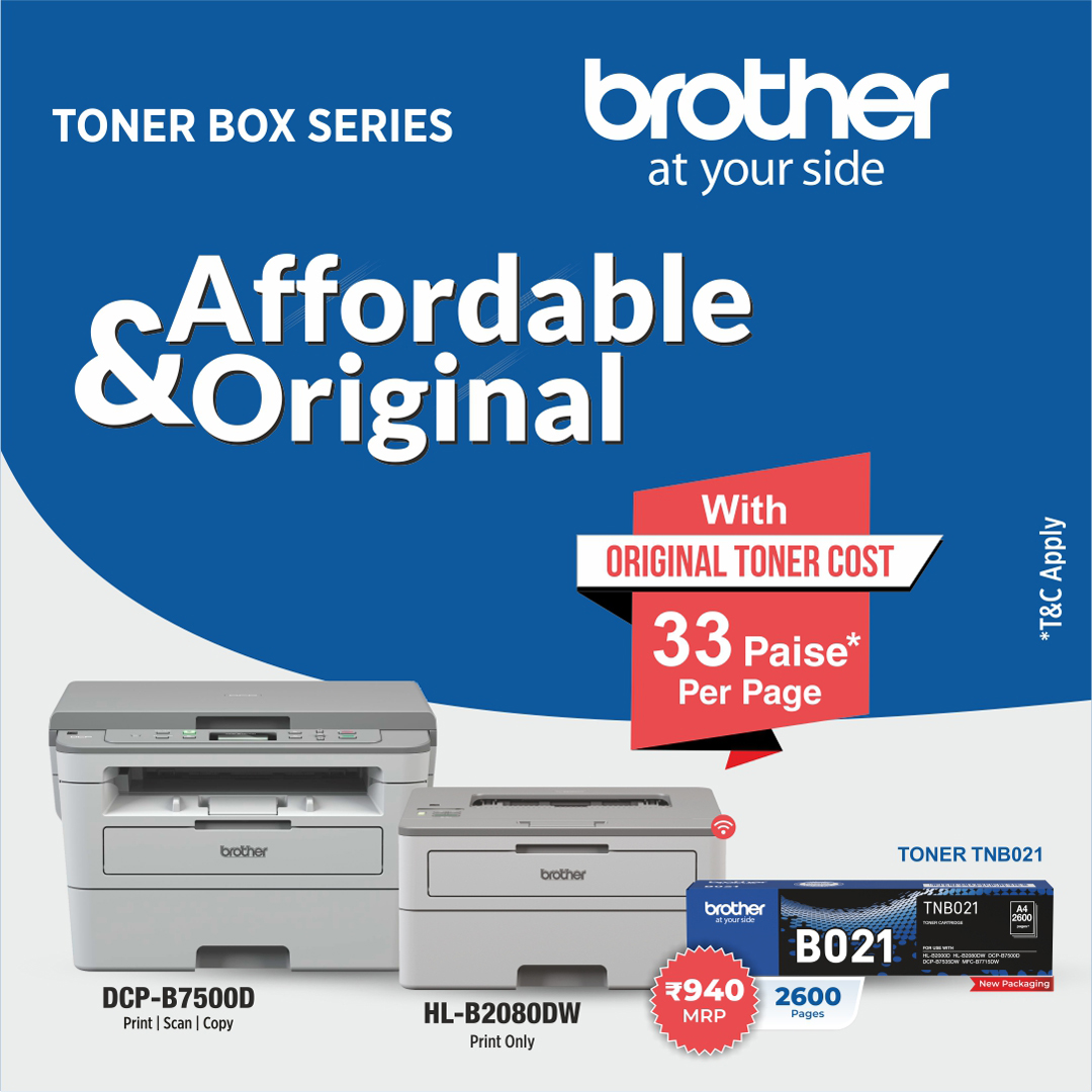 brotherindia's tweet image. #BrotherTonerBoxSeriesPrinters deliver speed, crisp print and reliable paper handling.

AFFORDABLE &amp;amp; ORIGINAL Toner Box Series *33 Paise Per Page*

Check Our Range - brother.in/en/contents/br…

#TonerBox #MonoLaserPrinter #Print #Scan #Copy #Fax #Wifi #Duplex #LaserPrinter