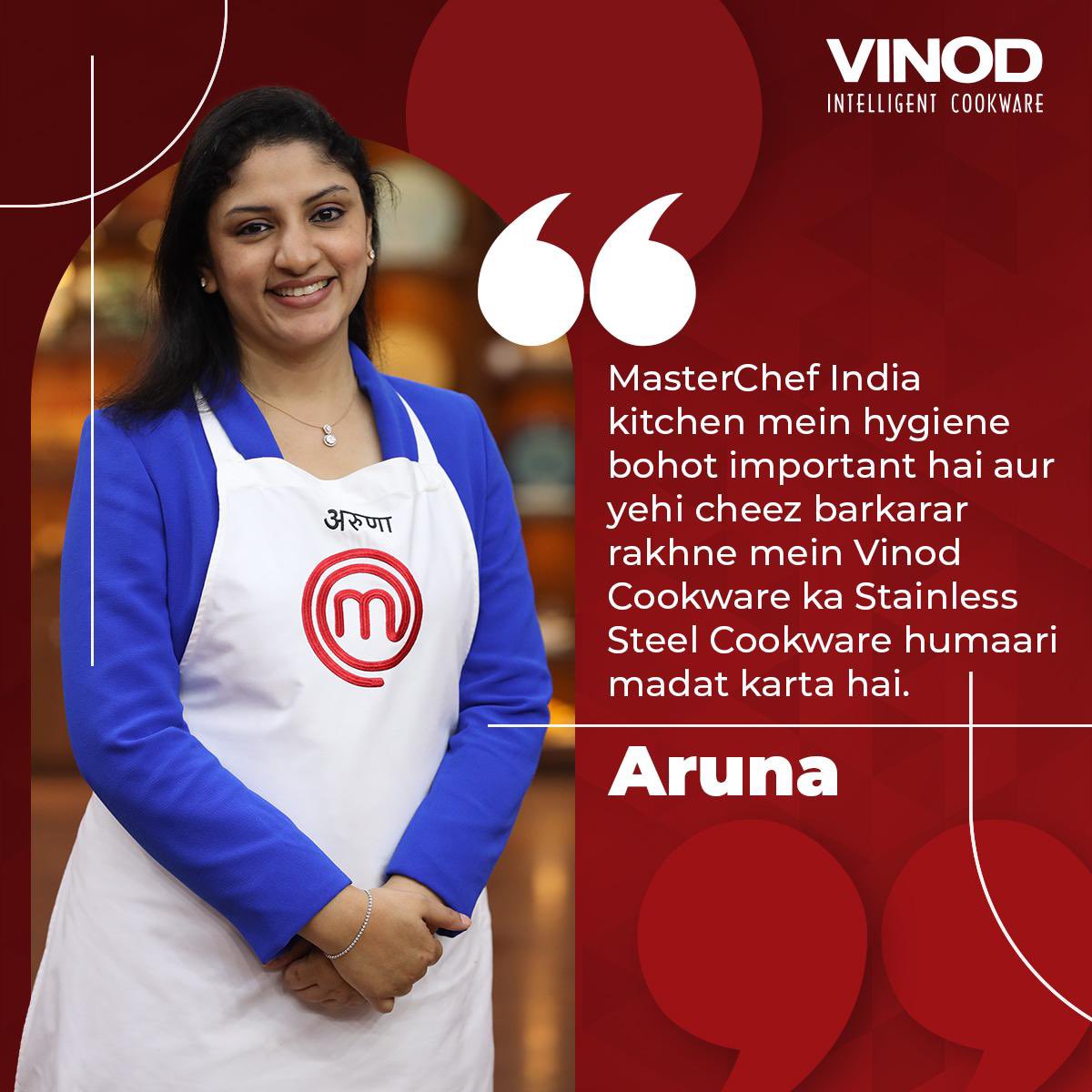 Vinod_Cookware's tweet image. Flavour and hygiene are a top priority when one needs to rise above the competition; and that’s how Aruna stood out – by using Vinod Cookware Stainless Steel products to create exceptional dishes.
 
#VinodIntelligentCookware #CookHealthyCookJaldi #MakeMagicHappen