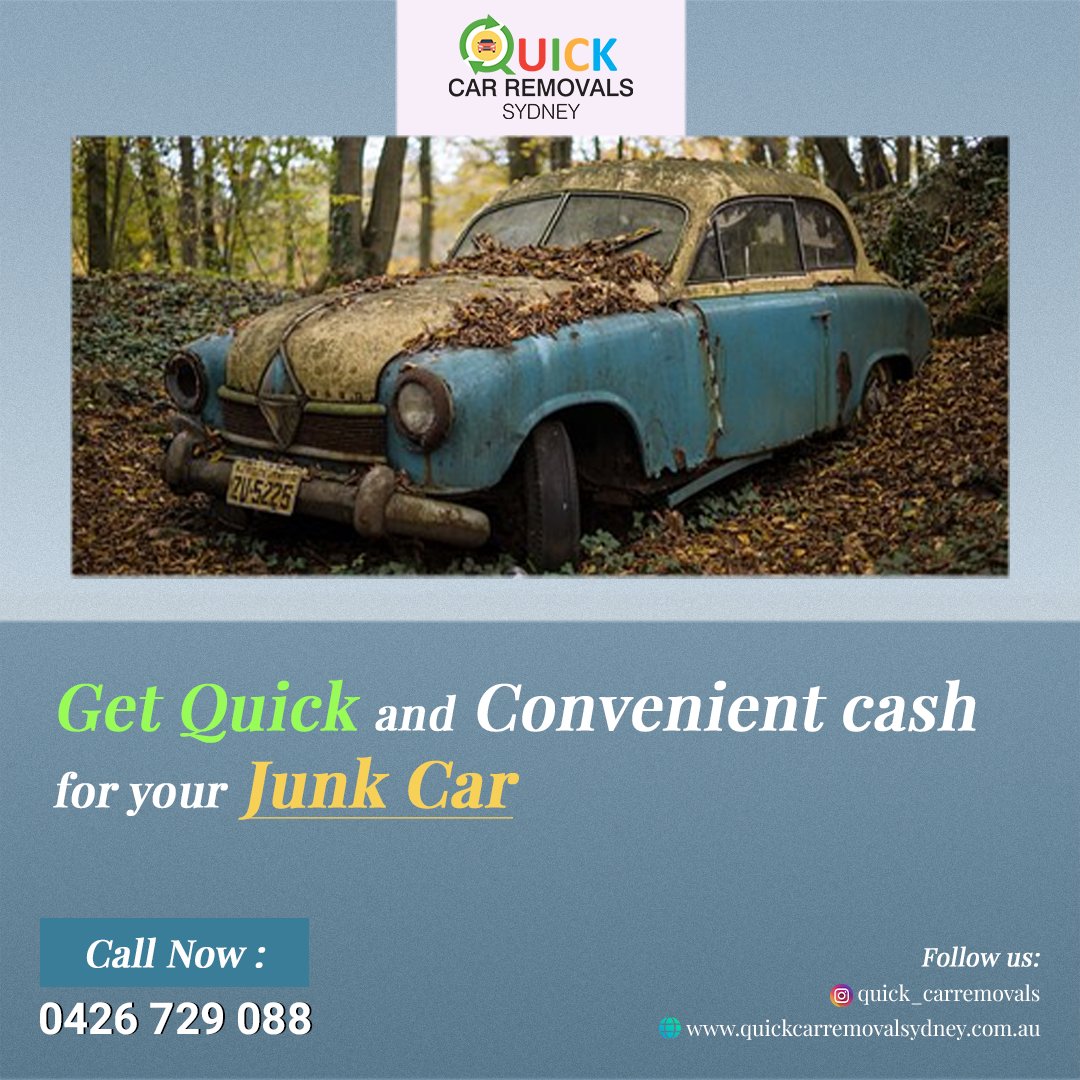 Quickcarremova1's tweet photo. Get Quick and Convenient cash for your Junk Car.
Call - 0426 729 088
Website - https://t.co/fMRYqvnUEC

#QuickCarRemovalSydney #CarRemovalService #CashForCars #HassleFree #quickcash #VisitUsNow #GetStartedToday #quickcarremoval #junkcar #cashforjunkcar https://t.co/EN6HLWnGAP
