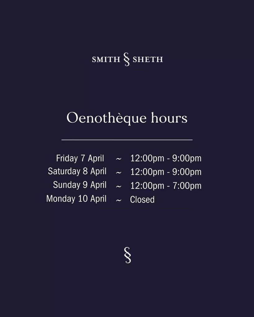 We'll be pouring exceptional wines and serving delicious bites throughout the Easter weekend 🍷 Bookings recommended to secure your fav table😉 

Good Friday (7 April) – OPEN 12pm – 9pm
Saturday (8 April) – OPEN 12pm - 9pm
Easter Sunday (9 April) – OPE… instagr.am/p/CqrlSfwLHNR/