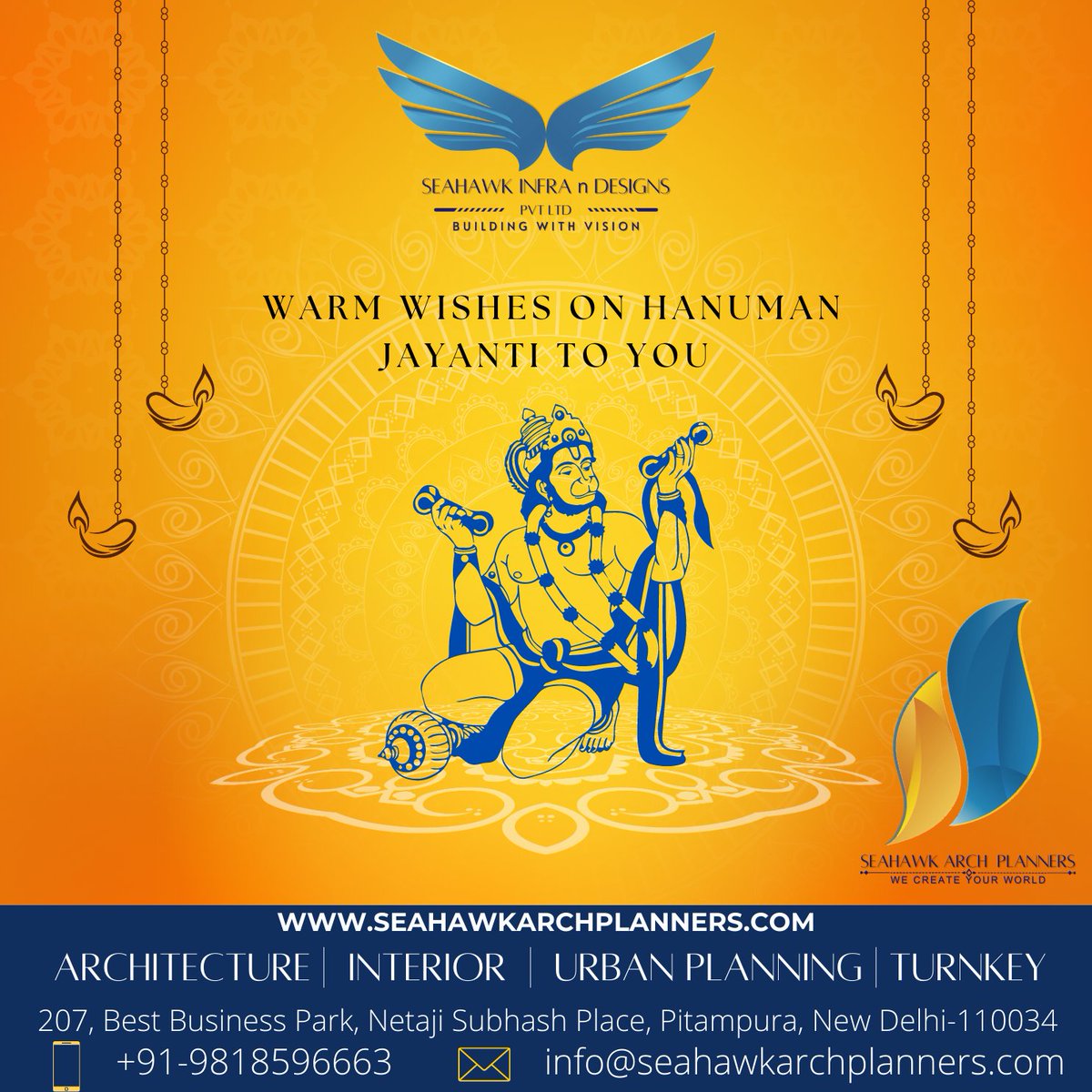 AndSeahawk's tweet image. Warm wishes on Hanuman Jayanti to all of you..
bit.ly/3FQn7sk
#ArchitecturefirminDelhi #SeahawkInfraNDesigns #Interiors #lighting #constructionfirm #interiordesignercompanyindelhi