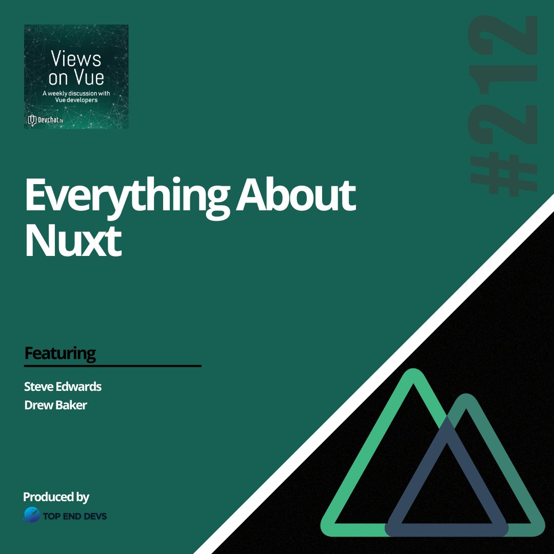 topenddevs's tweet image. Check out this week's episode of #ViewsonVue with @drewrbaker_
#Vue: Everything About Nuxt
rfr.bz/t5mqlf1