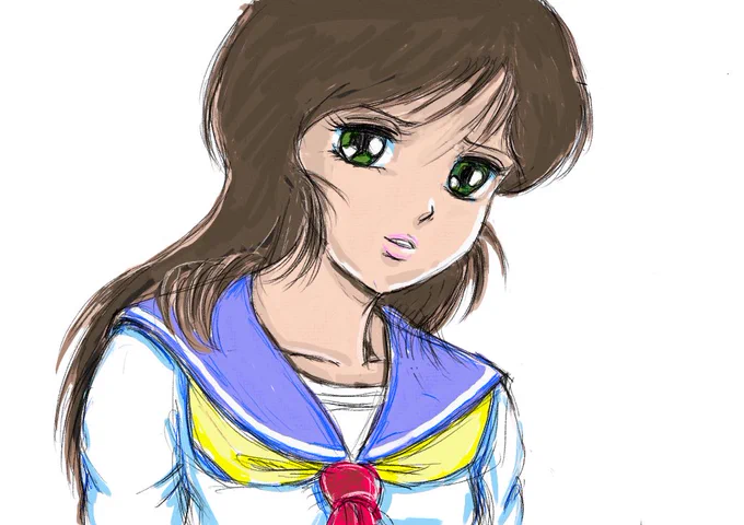 人の為に似せて描こうとしたけどイマイチ感じ出なかった亜美ちゃん。確かに似てない。#くりぃむレモン(制作時間20分) 