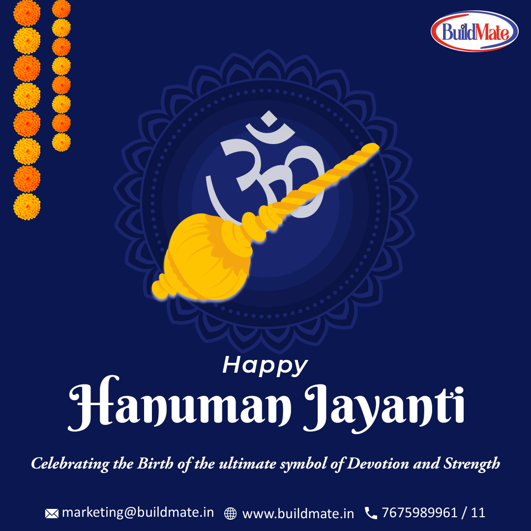 buildmate_india's tweet photo. Happy Hanuman Jayanthi! On this auspicious day, let us all celebrate the spirit of devotion, strength, and courage. May Lord Hanuman bless us with his divine grace and protect us from all evil.
#buildmateprojects #hanumanjayanti2023 #wishes #hanumanji #Devotion #Strength https://t.co/g8BMXXhSPD