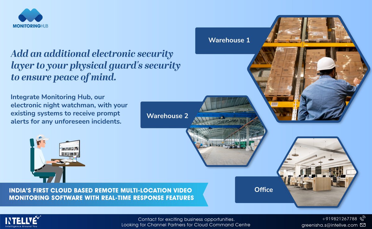 intellve's tweet photo. Remotely monitor your multiple work locations with Monitoring Hub.

#Intellve #IntellveSolutions #MonitoringHub
#securitysolutions #securitycameras #security #cctvcamera #cctvsystem #cctvmonitoring #storemanager #storeowner #monitoring #remotemonitoring #cctvinstallation https://t.co/9eESEXGNsv