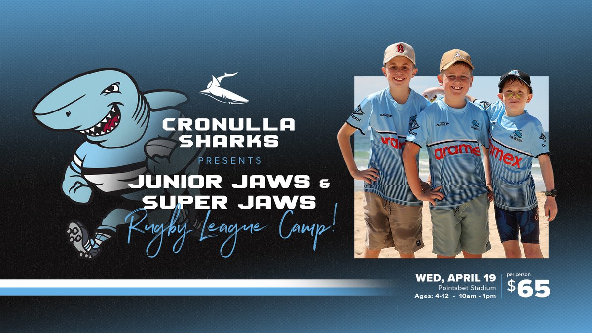Cronulla Sharks on Twitter "Attention Mini Sharks! Our Junior Jaws & Super Jaws clinics will
