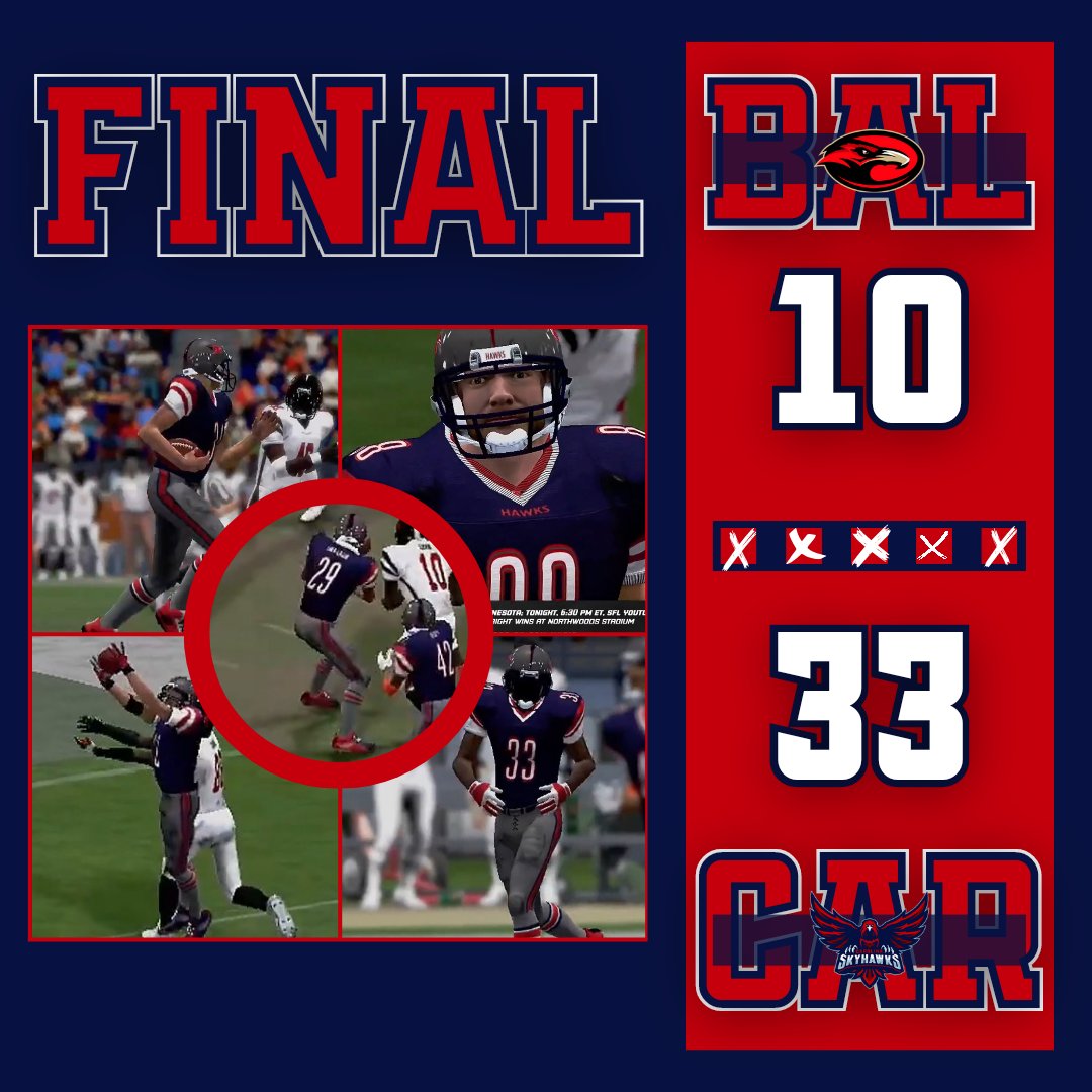 We got a bit too wild celebrating our win and forgot to make a post. We defeated <a href="/SFL_Vultures/">baltimore vultures</a> on the backs of our strong running back(who was also PoTG), Ike McBride as well as our stingy defense that had 7 INTs including Rookie E. Bari Amen-Eaglin's Career first INT. #HawkUp