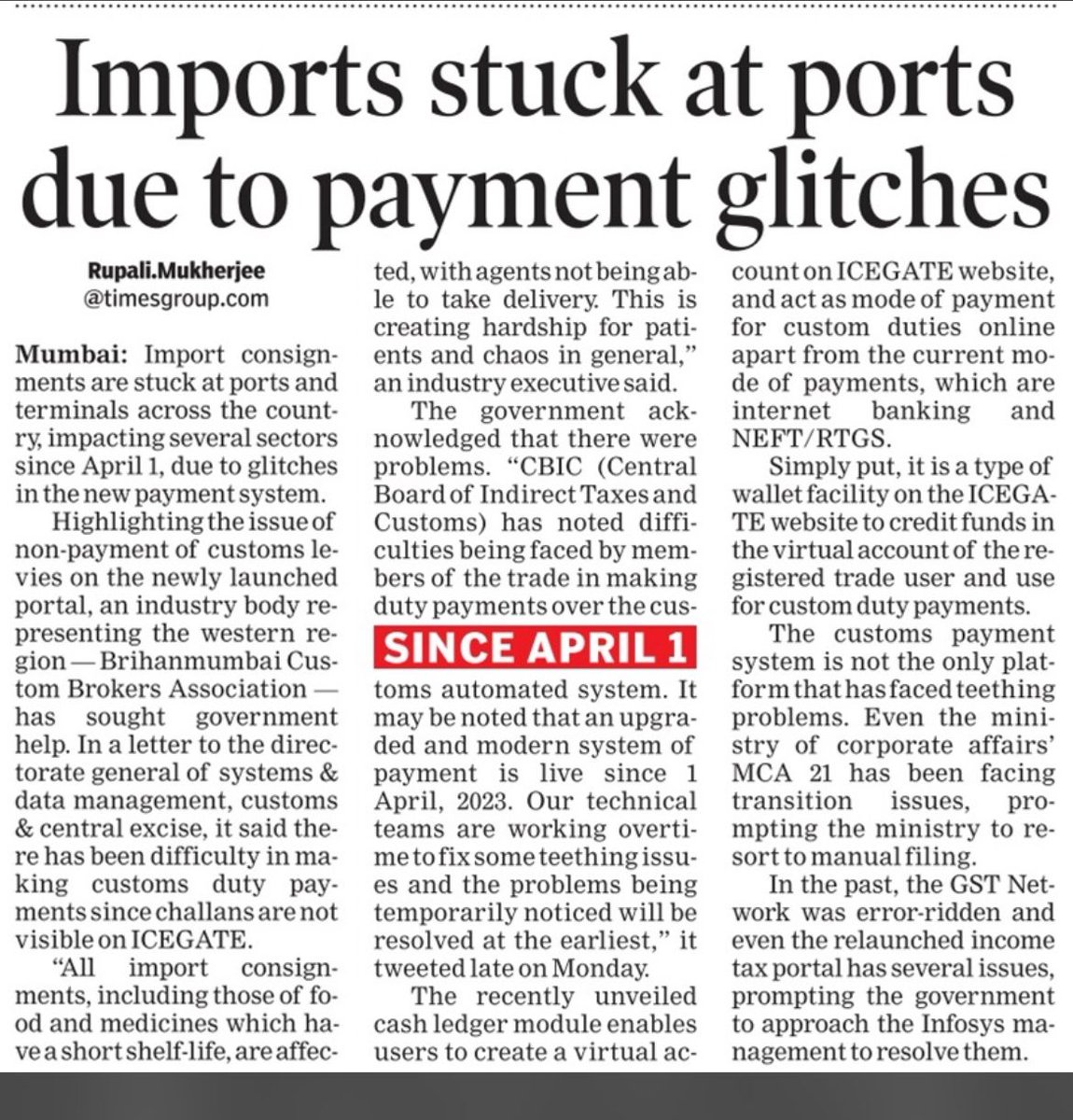 AieAssociation's tweet photo. @PMO @nsitharaman @FinMinIndia @cbic_india
@PiyushGoyal 6th day of Import/Export business suspended. No solution in sight. Duty paid twice still not reflecting.Helpless, no reply frm Icegate helpline.Request 2 start old payment system till all testing/trial successfully completed https://t.co/JFDDsSByzq