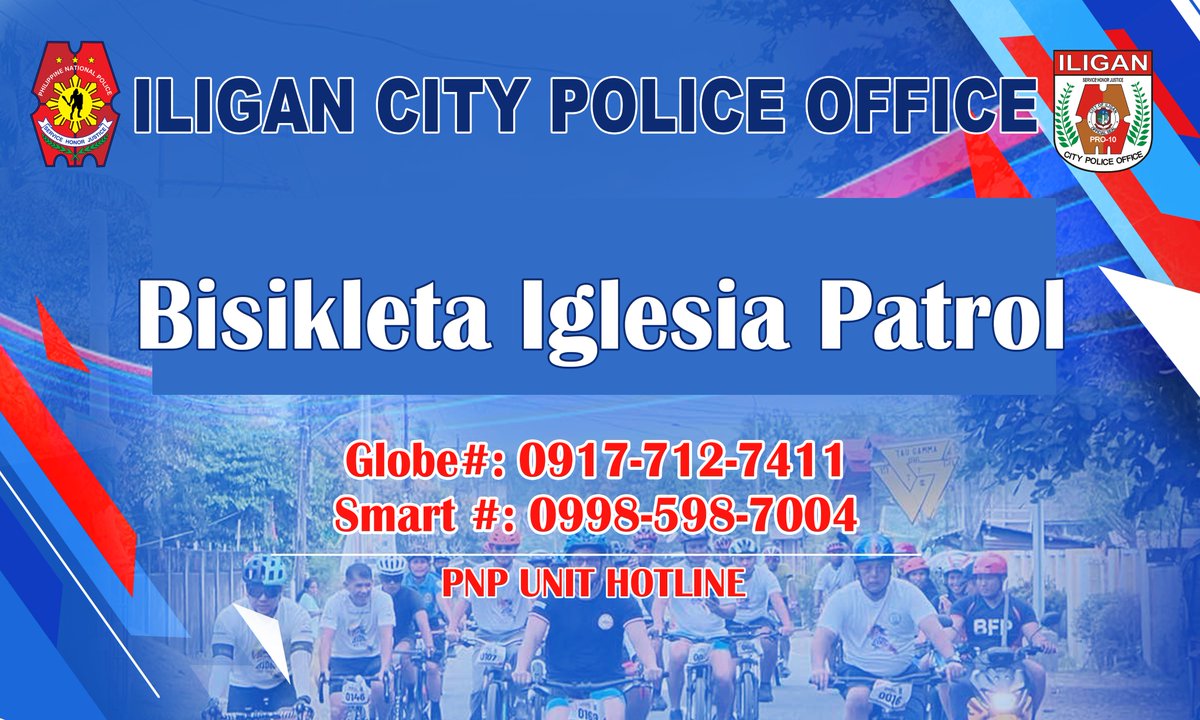 IliganCPO_HQs's tweet photo. Iligan City Police Office
"Bisikleta Iglesia Patrol"

#LifeIsBeautiful
#KaligtasanNyoSagotKo
#TulongTulongTayo
#MKKequalsK
#PNPKakampiNyo https://t.co/c8gvWG8ZgA