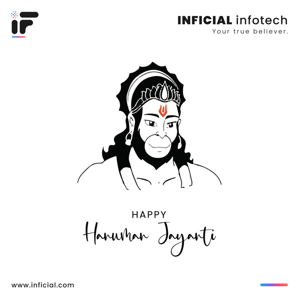 inficial's tweet photo. On the auspicious occasion of Hanuman Jayanti, may Lord Hanuman bless you with strength, courage, and wisdom.
.
.
.
.
.
.
.
.
.
#itcompany #itservices #softwaredeveloper #entrepreneur #softwarecompany #websitedesign #InFicial #infotech #hanuman #hanumanjayanti2023 #bajarangbali https://t.co/1SYOamEGJh