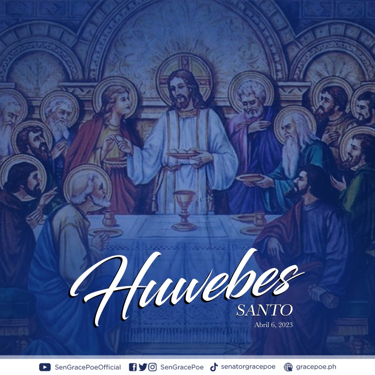 SenGracePOE's tweet photo. Tulad ng turo ng ating Panginoon sa Kaniyang huling hapunan, pagmamahal at paglilingkod ang atin lagi nawang ipairal sa ating kapwa. 

#HuwebesSanto 
#semanasanta2023 https://t.co/bGtn3m1SKA