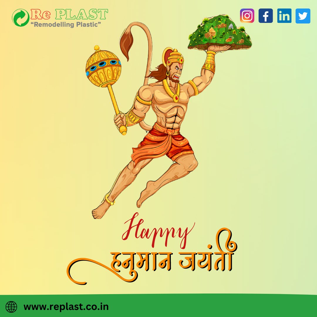 replastgurgaon's tweet photo. May Lord Hanuman bless you with strength and courage. May he always inspires you for selfless devotion and loyalty.
Happy Hanuman Jayanti!
.
.
#hanumanjayanti #hanumanjayanti2023 #jaishreeram #jaihanuman #indianfestivals #indian #shriram #91aeroponics #hinduism #hindugods #hindu https://t.co/MAj3p2upJX