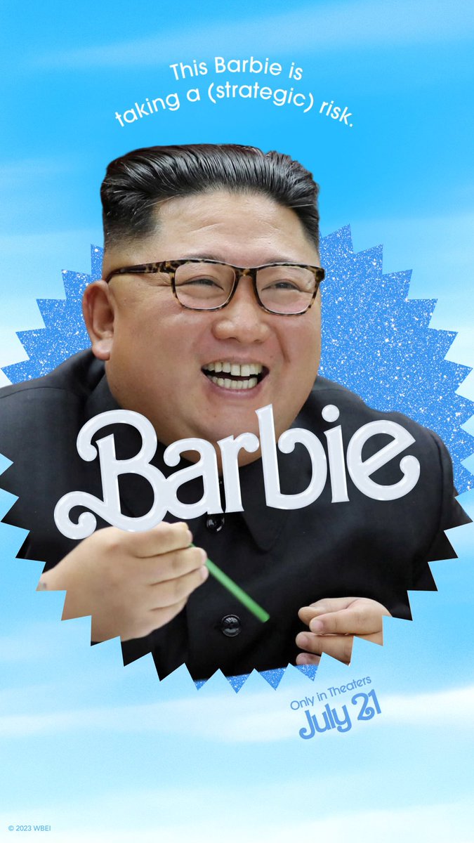 NuclearMemes's tweet photo. The Supreme Leader is very excited for #barbiethemovie https://t.co/h1lyBLvUjf