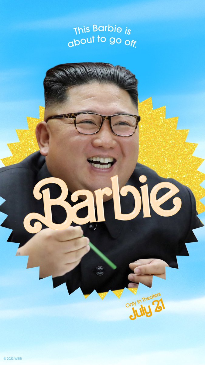 NuclearMemes's tweet photo. The Supreme Leader is very excited for #barbiethemovie https://t.co/h1lyBLvUjf