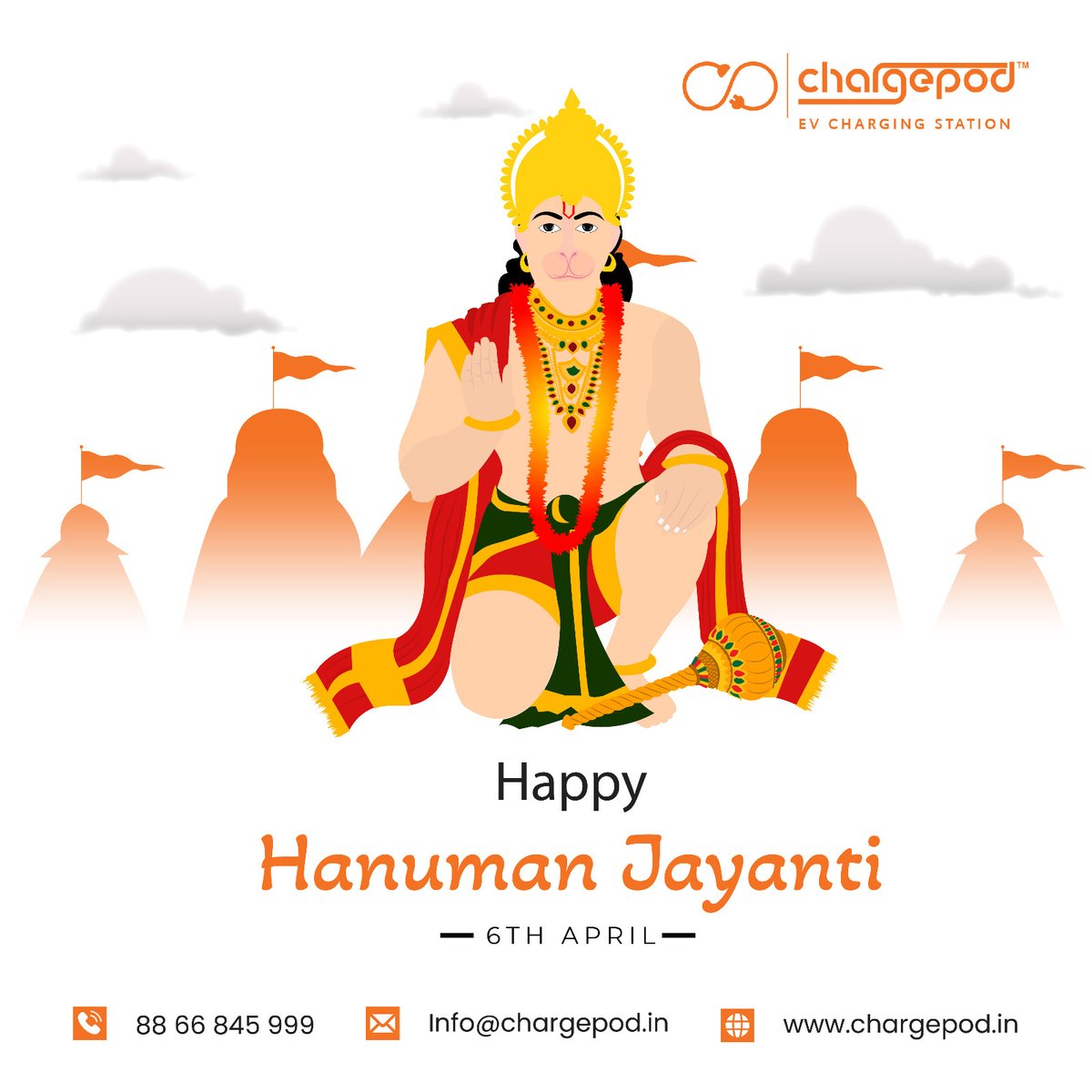 charge_pod's tweet photo. May Lord Hanuman bless us all with the qualities that help us to grow in life. Wishing Everyone A Very Happy Hanuman Jayanti!
.
.
.
#hanumanjayanti #hanuman #jaihanuman #hanumanjayanti2023 #chargepod https://t.co/wMieYYKNMP