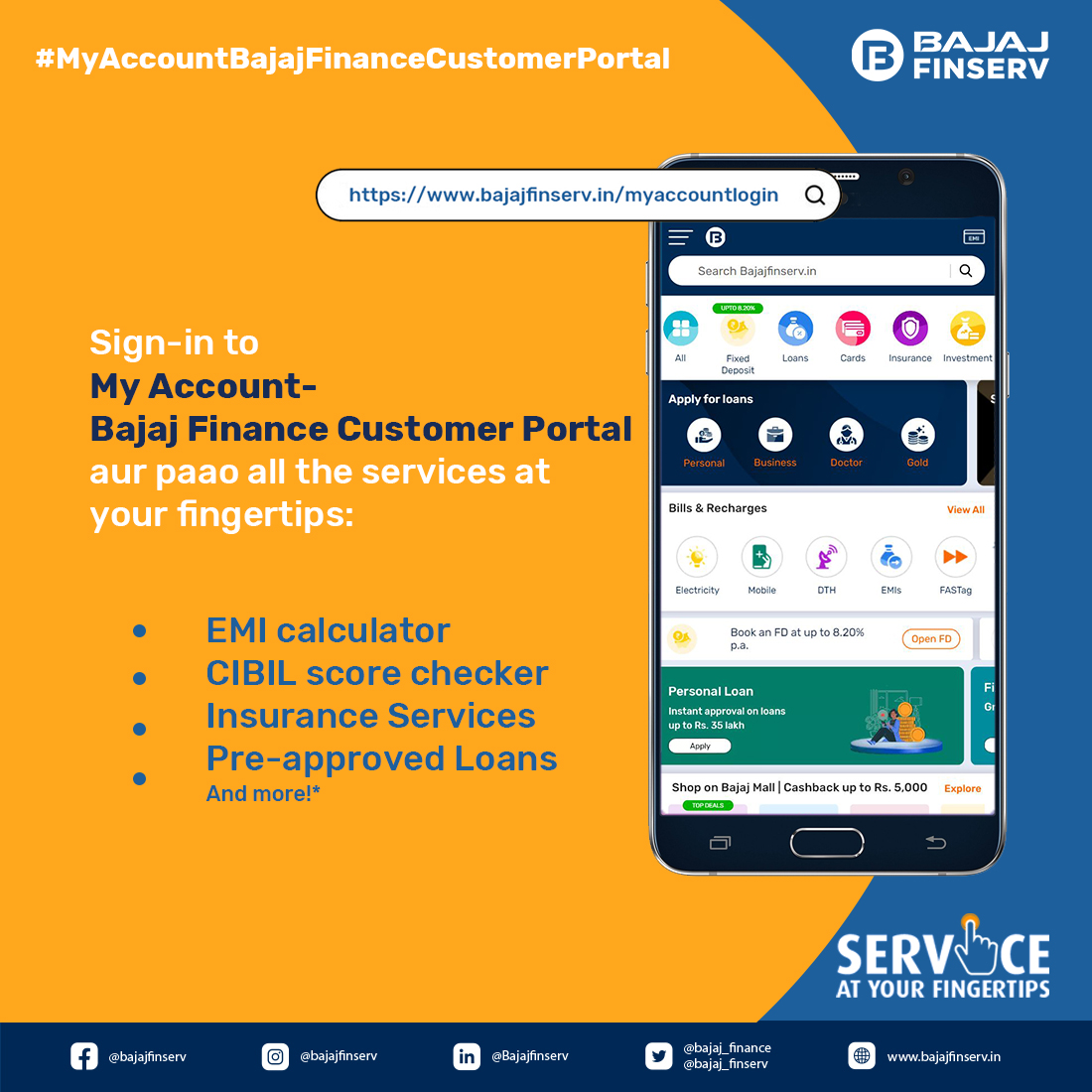 Bajaj_Finance's tweet photo. Kabhi kabhi queue hai zaroori, lekin queue for loans and insurance is not your majboori. Click on this link https://t.co/PQWbbhH2rO
– and sign-in to My Account-Bajaj Finance Customer Portal to get all services at your fingertips!
*Terms and Conditions Apply https://t.co/pvpnX0wBee