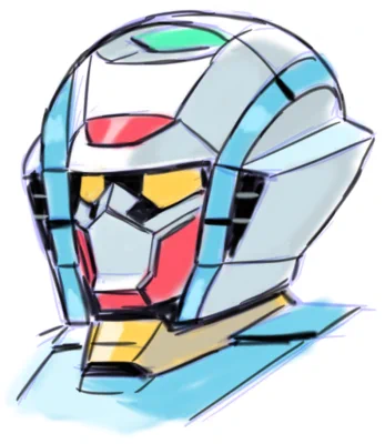 水色が好きなんじゃ～とか思いながら描いてたらGセルフに近づいたような?なんとなく戦隊ロボっぽくもある? 