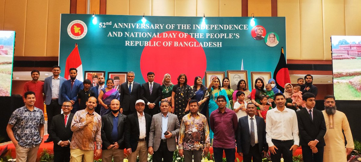 MMostafizRahman's tweet photo. Happy to organise a reception on 21 March 2023 at hotel Borobudur in Jakarta to celebrate the 52nd Anniversary of the  Independence and National Day of the People's Republic of Bangladesh. https://t.co/qaRiXSnBda