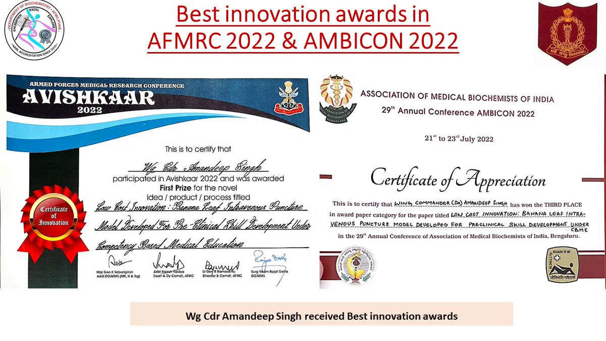 PRODefPune's tweet photo. Dept of Biochemistry, Armed Forces Medical College, #Pune has accomplished a low cost innovation method for pre-clinical training in phlebotomy (Venipuncture) for first #MBBS students under Competency Based Medical Education programme. https://t.co/aqWDeDGpAI