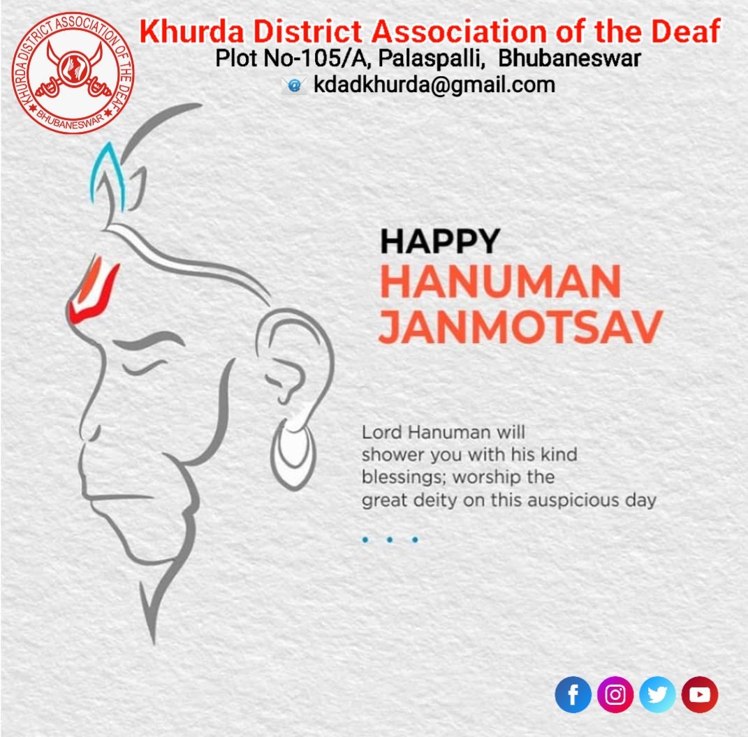 KDADeafofficial's tweet photo. May lord Hanuman bless 🙌 🙏  with wisdom and strength to succeed 🙏

#HanumanJayanti #HanumanJayanti2023 #Manuman 

@CMO_Odisha @Naveen_Odisha @MoSarkar5T @SSEPD2 @Ashokpandabbsr @OSCDDeaf @oadbbsr https://t.co/hZNTgGQX21