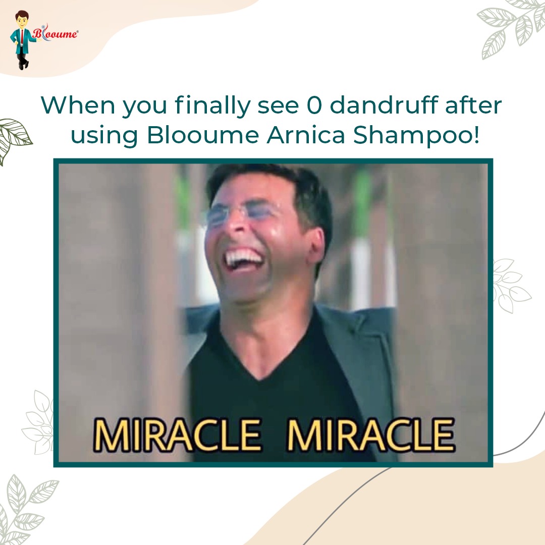 Dandruff is just your scalp's way of telling you it's time for a new shampoo. Switch to Blooume Arnica Shampoo and see the miracle for you ✨

Movie Credits: Welcome (2007)

#Blooume #BlooumeWellness #HairCare #DandruffFree #HomeopathyRemedies #Meme #AkshayKumar #Relatable