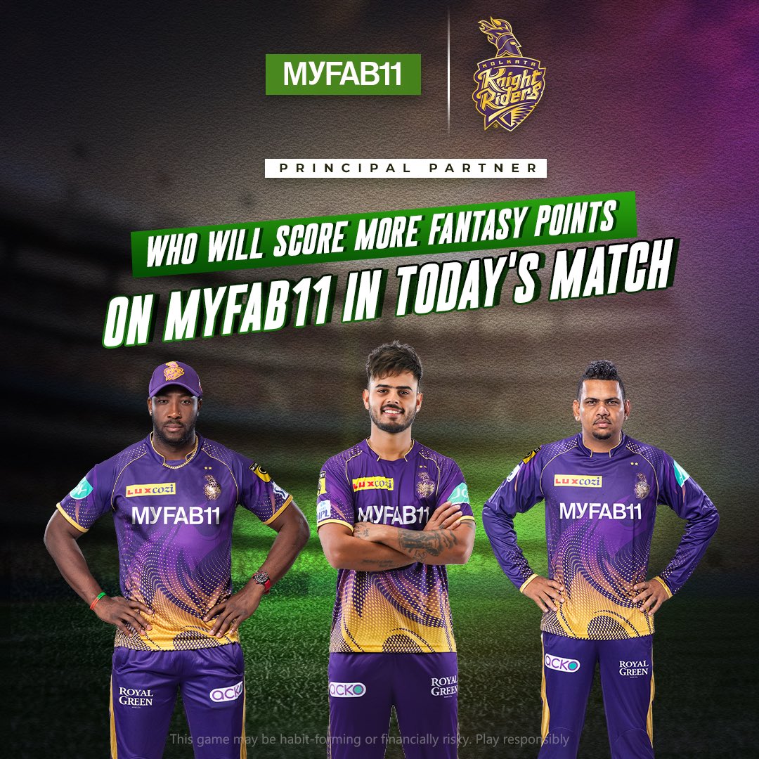 Who do you think will score the highest fantasy points from #KKR on #MyFab11 today? Predict your Knight of the day! 😍

@MyFab11Official #KKRvRCB #AmiKKR #TATAIPL2023