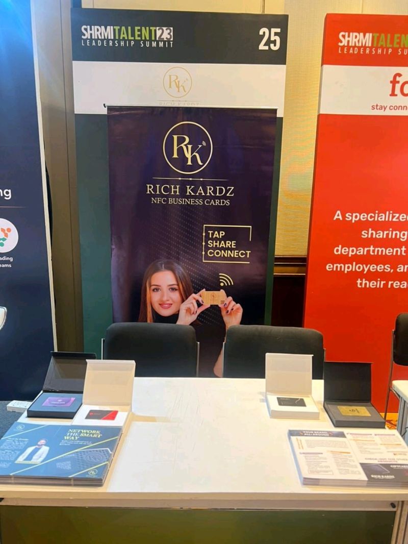 Rich Kardz (NFC Business Cards) is Live on booth 25 at the SRHM event Bengaluru at Taj Hotels. If you are at the event don't forget to stop by and have a word with our amazing team. Hope you enjoy our product. Happy buying!! #event #business #team #nfctechnology #nfccard #nfc