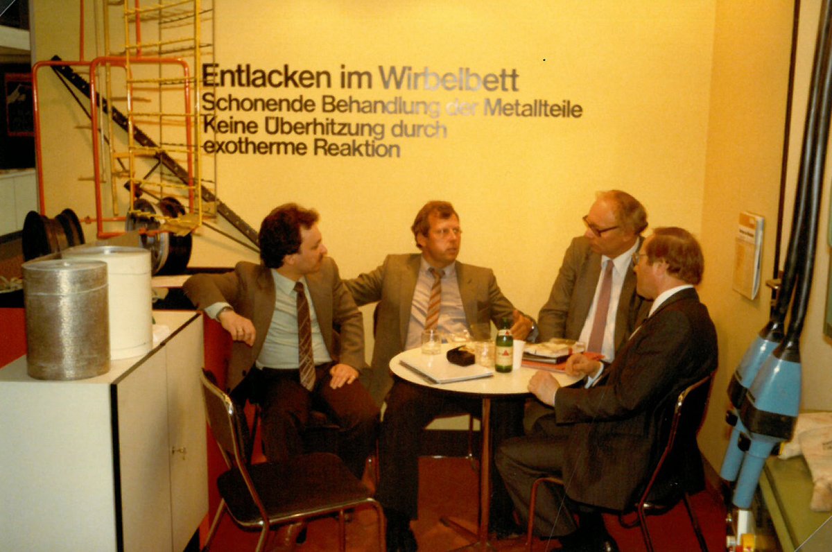 SCHWING_TECH's tweet photo. #TBT 43 years ago, we were represented at the @hannover_messe for the first time with our fluidized bed technology. In 1980, everything at our booth in the hall for surface technology revolved around the stripping of paint layers in our #fluidizedbed systems.
#HannoverMesse https://t.co/5Hpi75NkJW