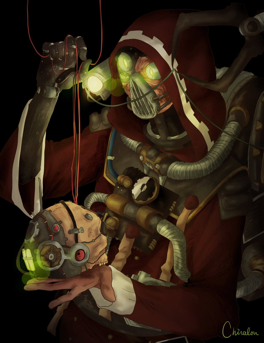 Chiralou's tweet photo. My entry for the #DarktideArtContest 
Really love Hadron as a character so i'm glad I got to draw her!
#WarhammerArt #warhammer40000 https://t.co/88T3VBHvDe