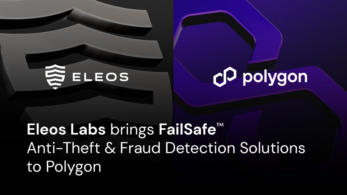 🔐🏢 Enhancing the safety of Web3 #onPolygon

Eleos Labs, a leading Singapore Web3 cybersecurity startup, is integrating its FailSafe suite of anti-theft and fraud detection solutions to the Polygon ecosystem, powered by <a href="/GrabSG/">Grab Singapore</a>.

More: go.polygon.technology/3KEITl3