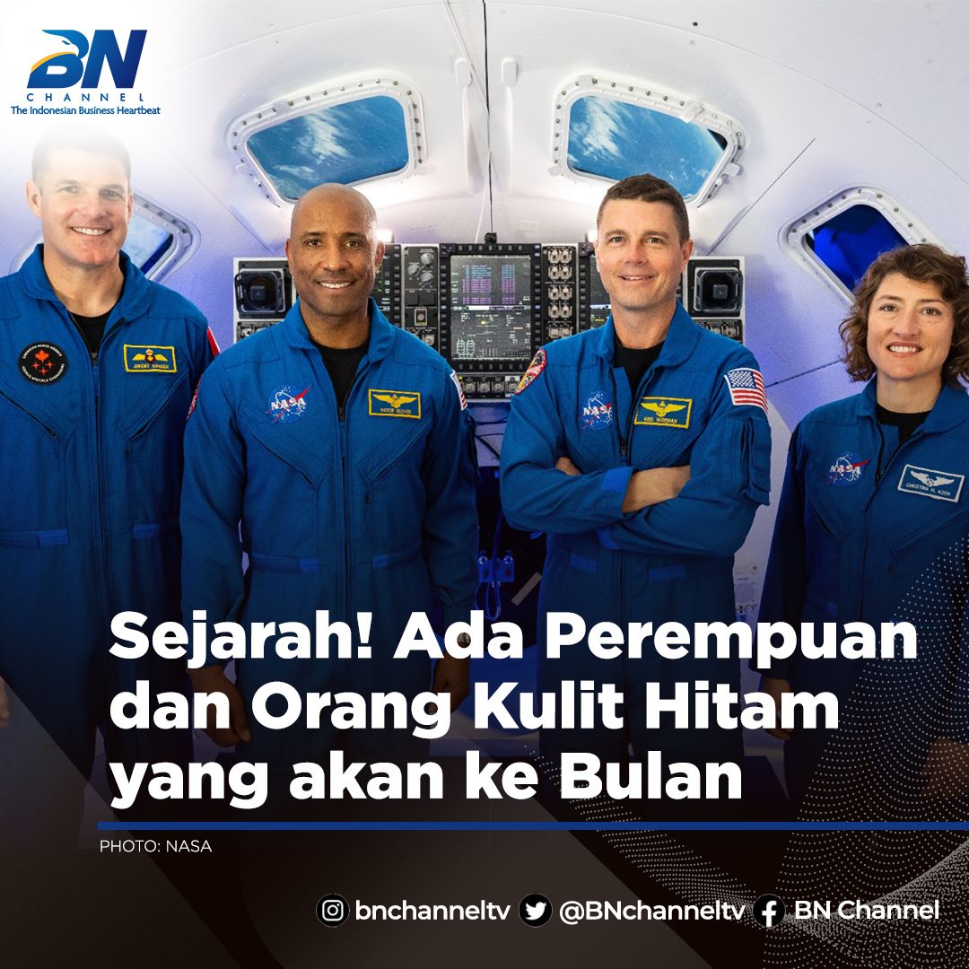 BNchanneltv's tweet photo. Sejarah baru tercipta, ada perempuan pertama dan orang kulit hitam yang bakal ke bulan 😎

Setelah 50 tahun, Badan Antariksa Amerika Serikat (NASA) akhirnya meluncurkan tim untuk menjelajahi misi manusia ke bulan. 

#Nasa #AS https://t.co/3t6ZU6xmaN