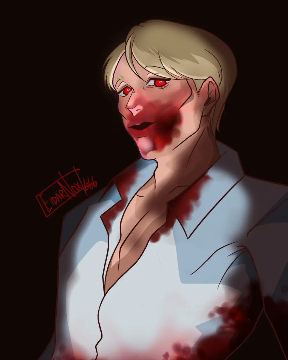 Eidarnox_666's tweet photo. ⚠️❌Blood Warning ❌⚠️ 

I love this man very much, rawr 🍷🥩
I think is gore (?) 
#hannibal #hannibalfanart #hanniballecter #fanart #digitalillustration #digitalart #dibujodigital #artedigital #illustration https://t.co/jdAE728gLJ