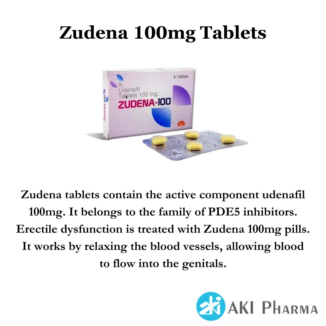 Get this Udenafil ingredient Zudena 100mg tablets to cure ED problems in men from AKI Pharma.
.
.
.
#Zudena #ED #Edproducts #PE #PEProducts #Pharmaceutical #Manufacturer #Export #Exporter  #Health #Healthcare #MenProducts #akipharma