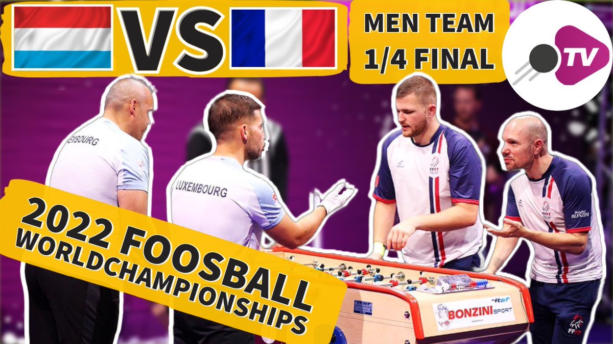 FoosballTV's tweet photo. Es ist Zeit für das 1/4 Finale der Kicker Weltmeisterschaft 2022 in Nantes, Frankreich! Die Herren aus Luxembourg gegen Frankreich. https://t.co/0d0riyvSOc
#Kicker #Weltmeisterschaft #Luxembourg #Frankreich #Halbfinale #Abonnieren #Sport #Highlights #Foosball #Foosballtv #Kickern https://t.co/YmPyKgTPm4