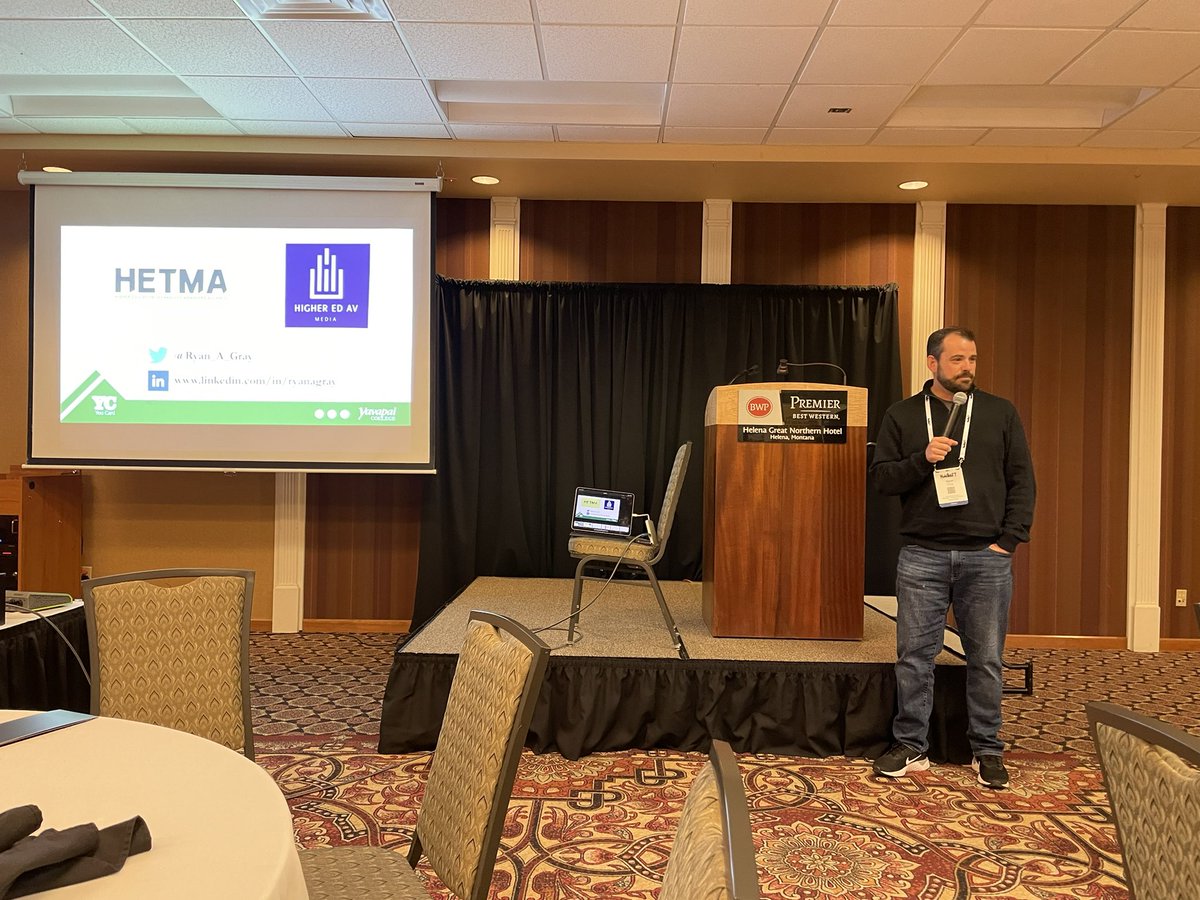 Glad to have the opportunity to talk a little about <a href="/HETMA_org/">HETMA</a> and <a href="/HigherEdAV/">Higher Ed AV Podcast</a> today at <a href="/NWMET/">NWMET</a>. This is a great conference with great people!  Wherever this in next year 😉🦫 everyone should be there!