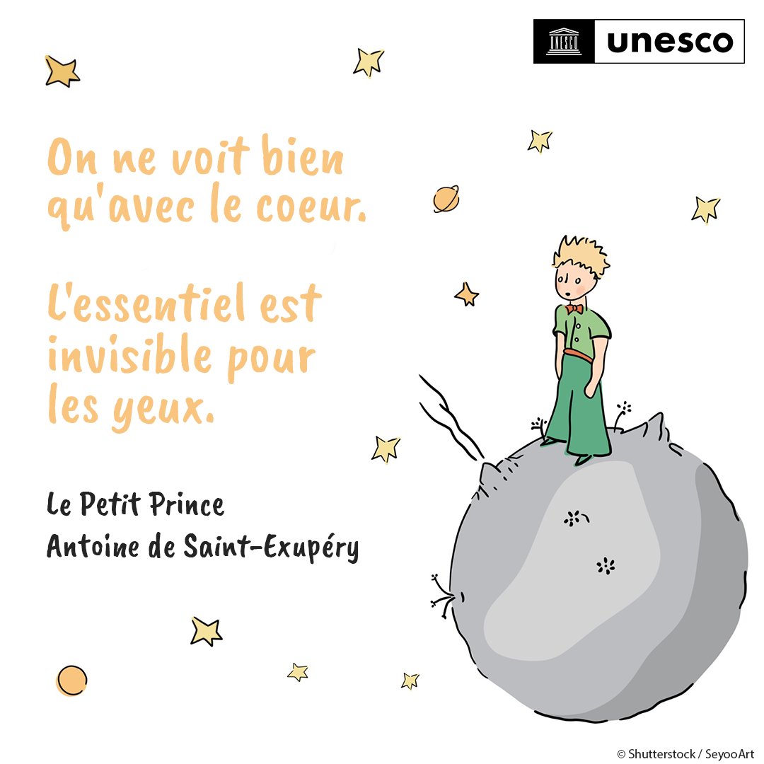 Il nous a enseigné la paix &amp; l’amitié. Il nous a permis de voir le 🌍à travers un nouveau regard.

Célébrons « Le Petit Prince » de Saint-Exupéry publié cette semaine en avril 1943.

Nous fêtons cette année le 80e anniversaire de cette œuvre emblématique.

on.unesco.org/3my6NAK