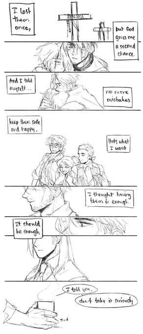 (Sketch) Cypher didn't care what'd happen to him. As the father, he'll protect his family no matter what. He didn't need anyone but them. Not even his own happiness because he thought he didn't deserve it. But Sova made him believe that he could have one.

#cysova 