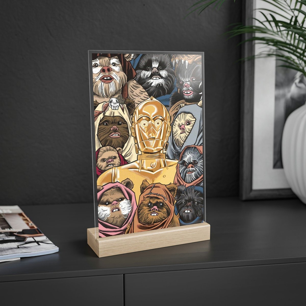 Excited to share the latest addition to my #etsy shop: C3P0 with Ewoks Acrylic Sign with Wooden Stand #art #decor #giftsforhome #acrylicart #nostalgia #giftsforher #gifts #90s #c3p0 #StarWars etsy.me/3KAlhOe