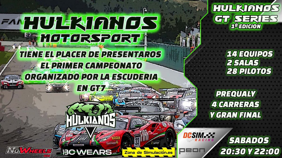 <a href="/LKRTLunatikRT/">LKRTLunatikracingteam</a> <a href="/eridansesports/">Eridans Esports</a> <a href="/EscuderiaMfr/">Escuderia Motor Friends Racing</a> <a href="/Gt7SharkRacing/">SharkRacingteam</a> y Black Racing Team no se lo van a perder. Vais a dejar pasar esta oportunidad?. Inscripciones abiertas hasta el lunes 10 ¡Os esperamos! discord.gg/sTEFnHcD